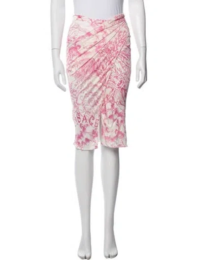 Pre-owned Versace Printed Midi Length Skirt W/ Tags In Neutral