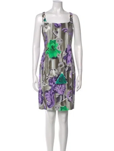 Pre-owned Versace Printed Mini Dress