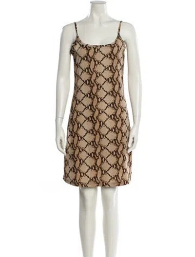 Pre-owned Versace Printed Mini Dress In Black