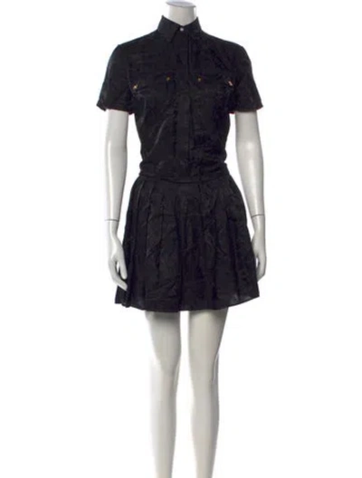 Pre-owned Versace Printed Mini Dress In Black