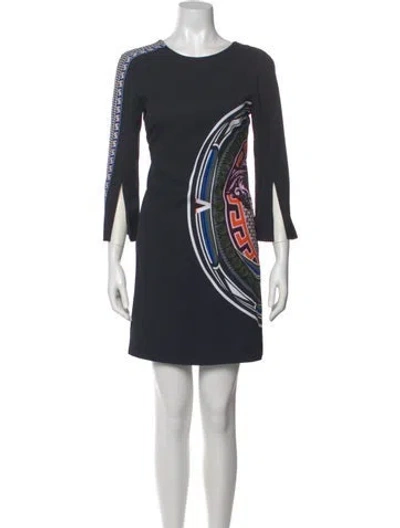 Pre-owned Versace Printed Mini Dress In Gray
