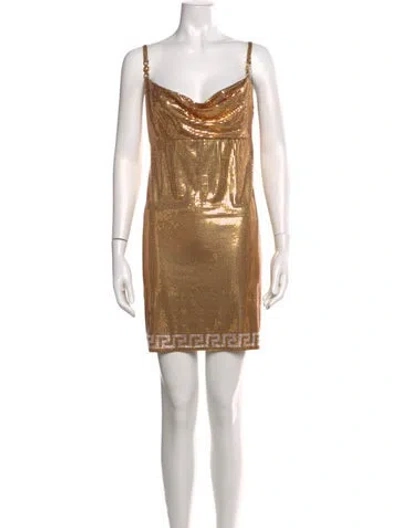 Pre-owned Versace Printed Mini Dress In Multi