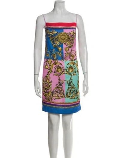 Pre-owned Versace Printed Mini Dress In Multi