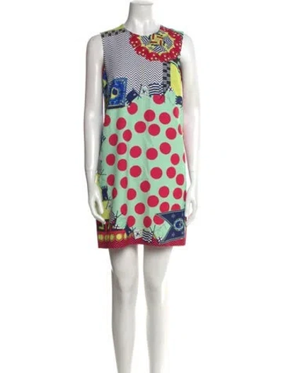 Pre-owned Versace Printed Mini Dress In Pink