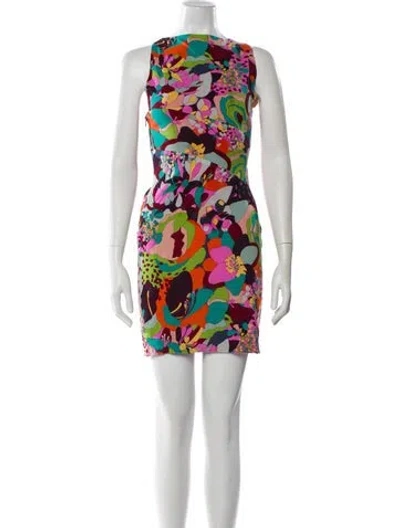 Pre-owned Versace Printed Mini Dress In Pink