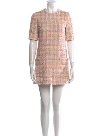 Pre-owned Versace Printed Mini Dress In Pink