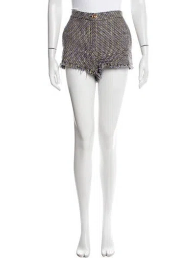 Pre-owned Versace Printed Mini Shorts In Black