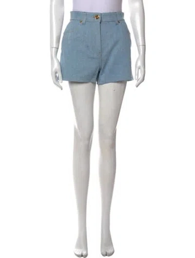Pre-owned Versace Printed Mini Shorts In Blue