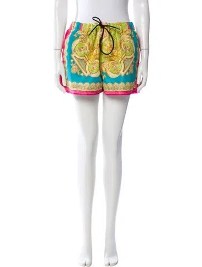 Pre-owned Versace Printed Mini Shorts In Neutral