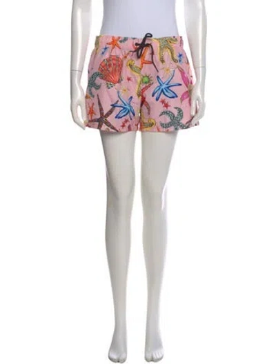 Pre-owned Versace Printed Mini Shorts In Pink