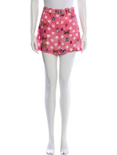 Pre-owned Versace Printed Mini Shorts W/ Tags In Pink