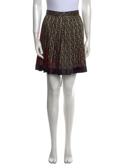 Pre-owned Versace Printed Mini Skirt In Black