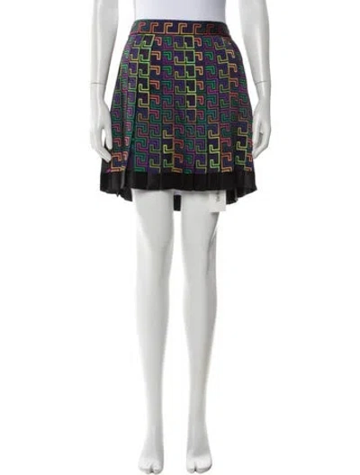 Pre-owned Versace Printed Mini Skirt In Black