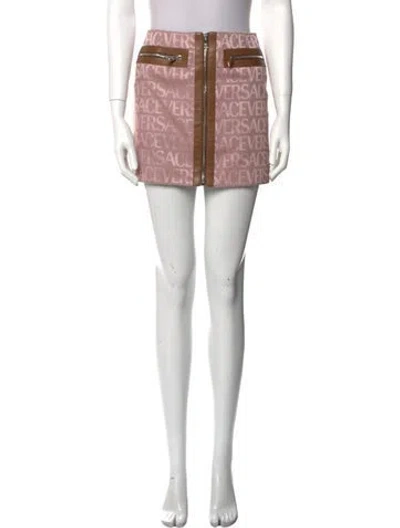Pre-owned Versace Printed Mini Skirt In Multi