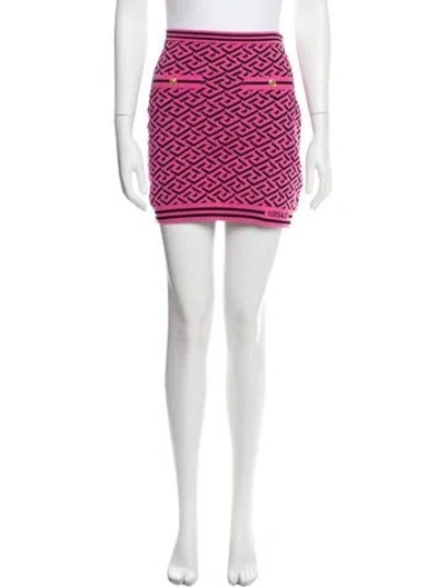Pre-owned Versace Printed Mini Skirt In Multi