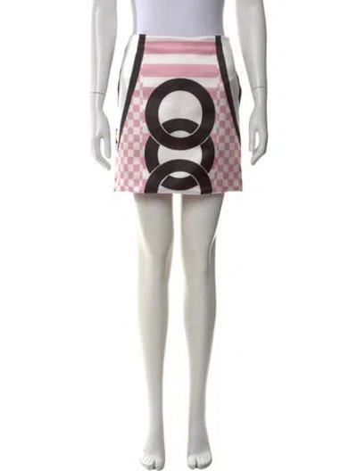Pre-owned Versace Printed Mini Skirt In Multi