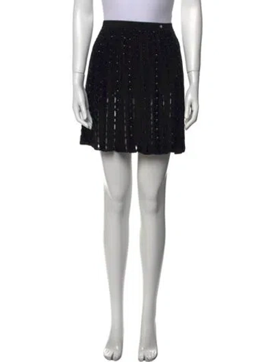 Pre-owned Versace Printed Mini Skirt W/ Tags In Black