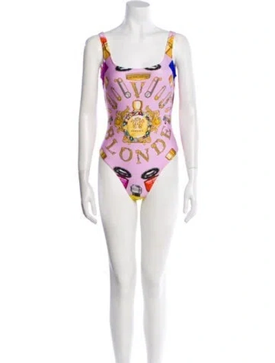 Pre-owned Versace Printed One-piece In Pink