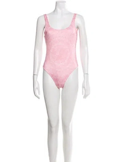 Pre-owned Versace Printed One-piece In Pink