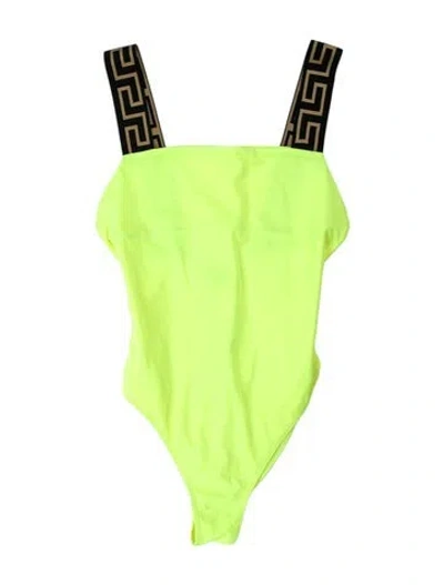 Pre-owned Versace Printed One-piece In Yellow