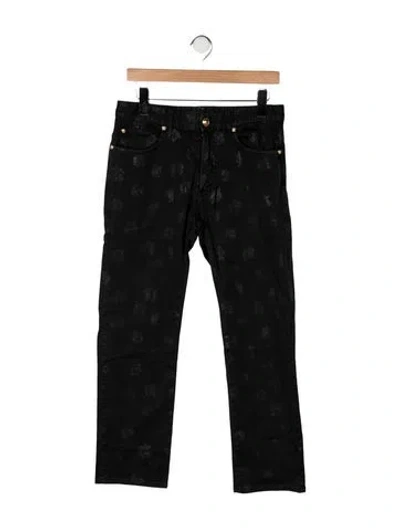 Pre-owned Versace Printed Pants In Black