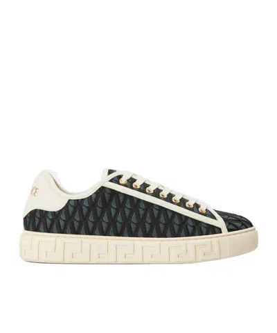 Versace Printed Platform Trainers In Multi