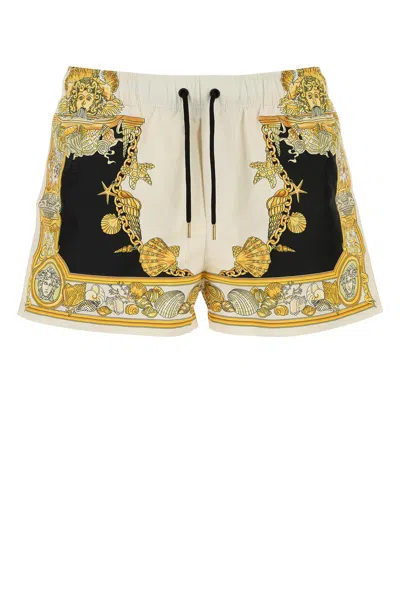 VERSACE VERSACE PRINTED POLYESTER SWIMMING SHORTS