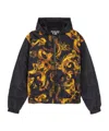 Versace Printed Quilted Down Jacket In Black