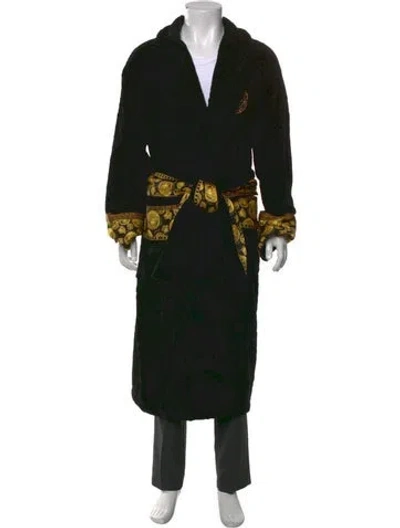 Pre-owned Versace Printed Robe In Black
