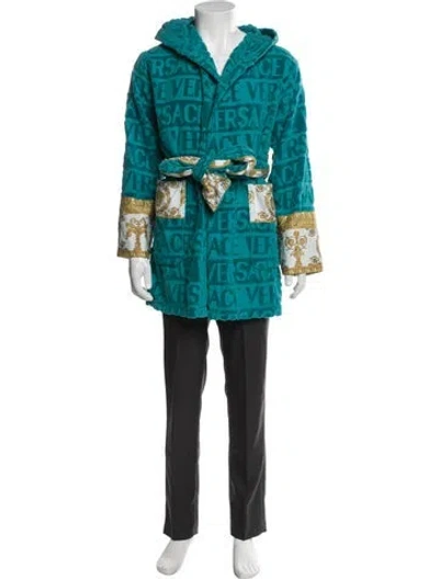 Pre-owned Versace Printed Robe In Blue