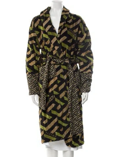 Pre-owned Versace Printed Robe In Green
