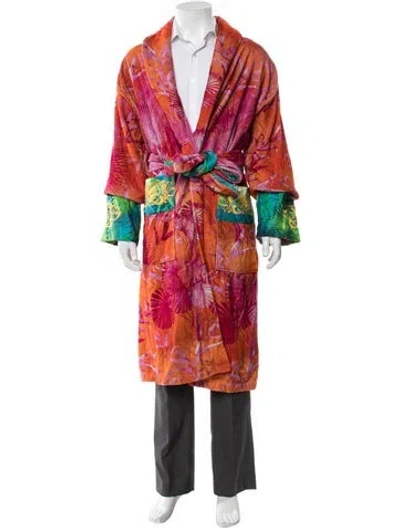 Pre-owned Versace Printed Robe In Neutral