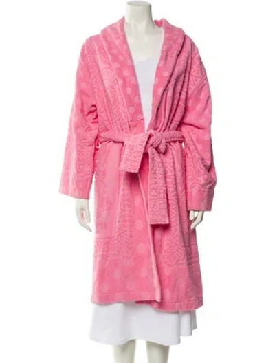 Pre-owned Versace Printed Robe In Pink
