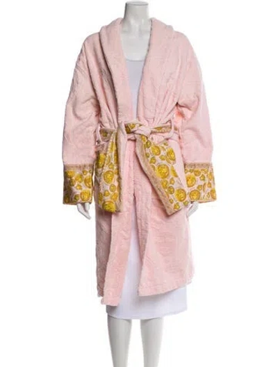Pre-owned Versace Printed Robe In Pink