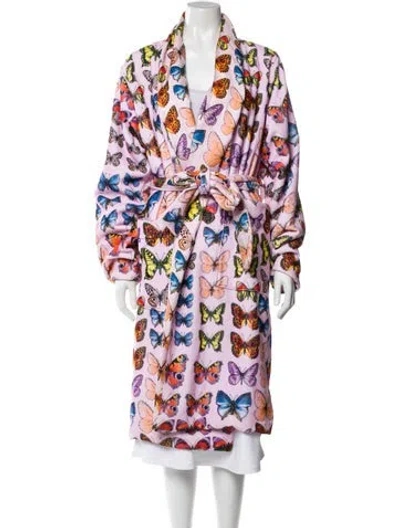 Pre-owned Versace Printed Robe In Pink