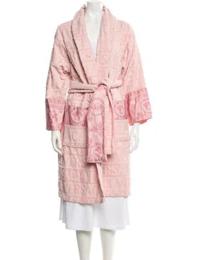 Pre-owned Versace Printed Robe In Pink