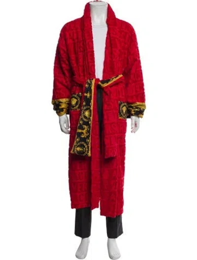 Pre-owned Versace Printed Robe In Red