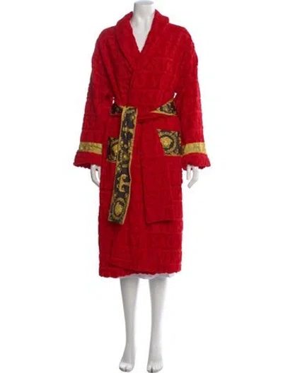 Pre-owned Versace Printed Robe In Red
