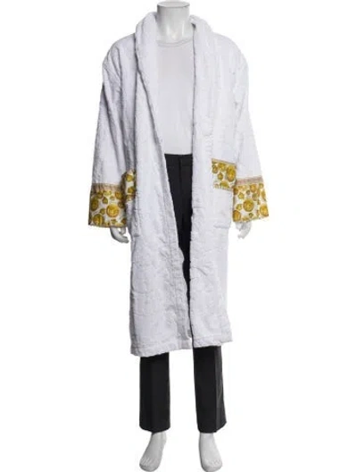 Pre-owned Versace Printed Robe W/ Tags In White