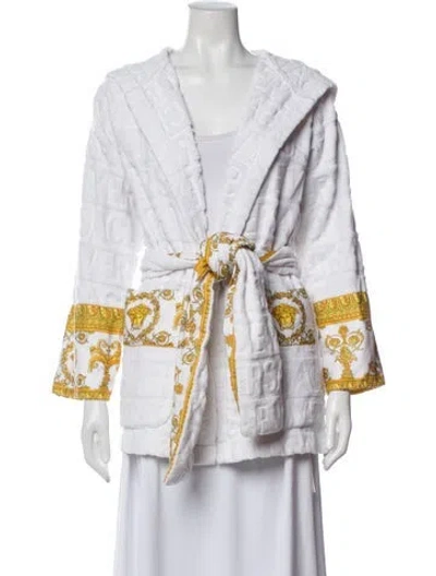 Pre-owned Versace Printed Robe In White