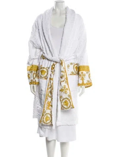 Pre-owned Versace Printed Robe In Yellow