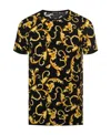 Versace Printed Round-necked T-shirt In Black