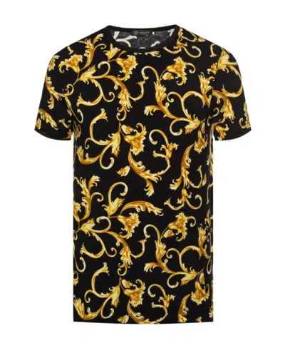 Versace Printed Round-necked T-shirt In Black