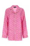 Versace Silk Monogram Pajama Blouse