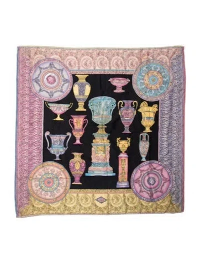 Pre-owned Versace Printed Scarf In Black