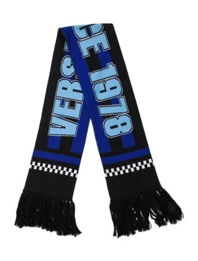 Pre-owned Versace Printed Scarf In Blue