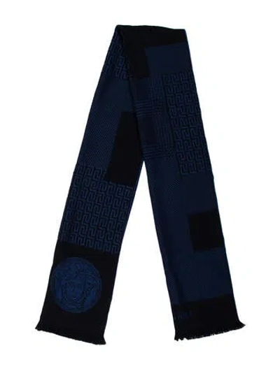 Pre-owned Versace Printed Scarf In Blue