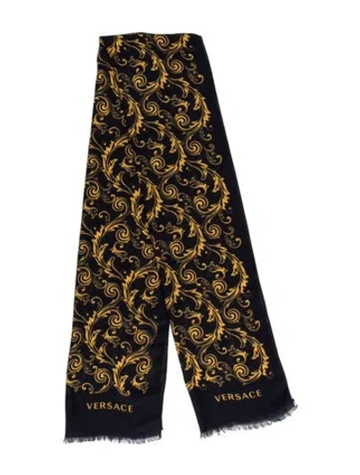 Pre-owned Versace Printed Scarf In Blue