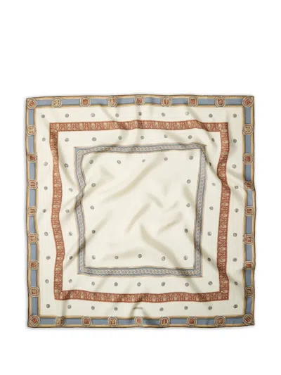 Versace Printed Scarf In Neutral