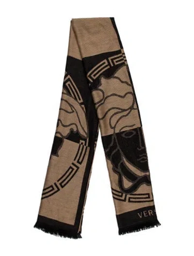 Pre-owned Versace Printed Scarf In Neutral
